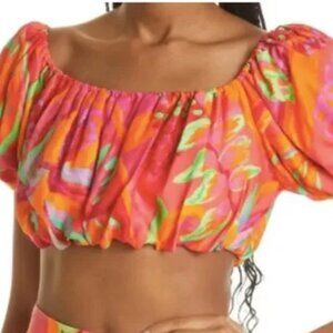 FARM Rio Fruit Brush Crop Blouse (NWOT)